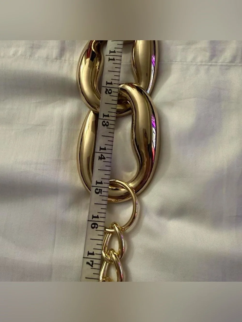 Gold tone chunky metal chain belt
